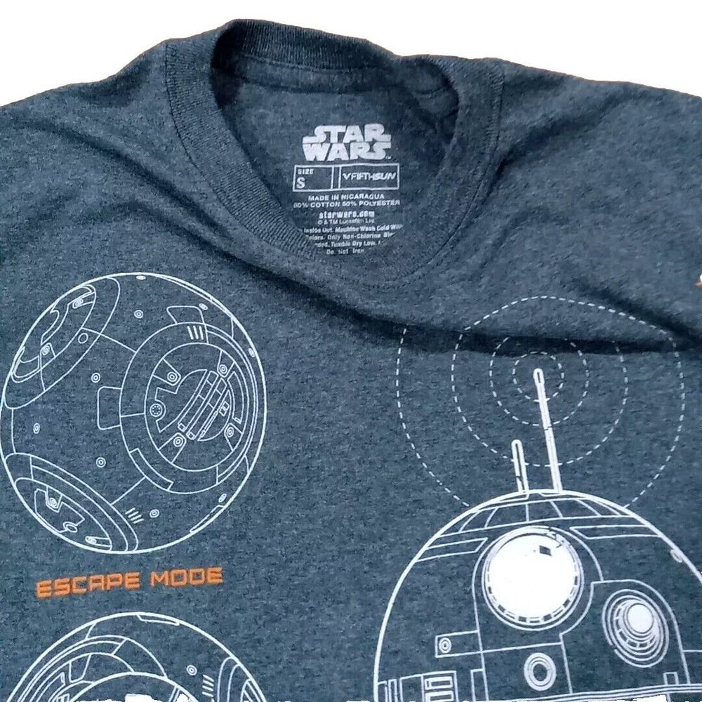 STAR WARS BB-8 ASTRO DROID GRAY T-SHIRT - SIZE S SMALL - Picture 3 of 5
